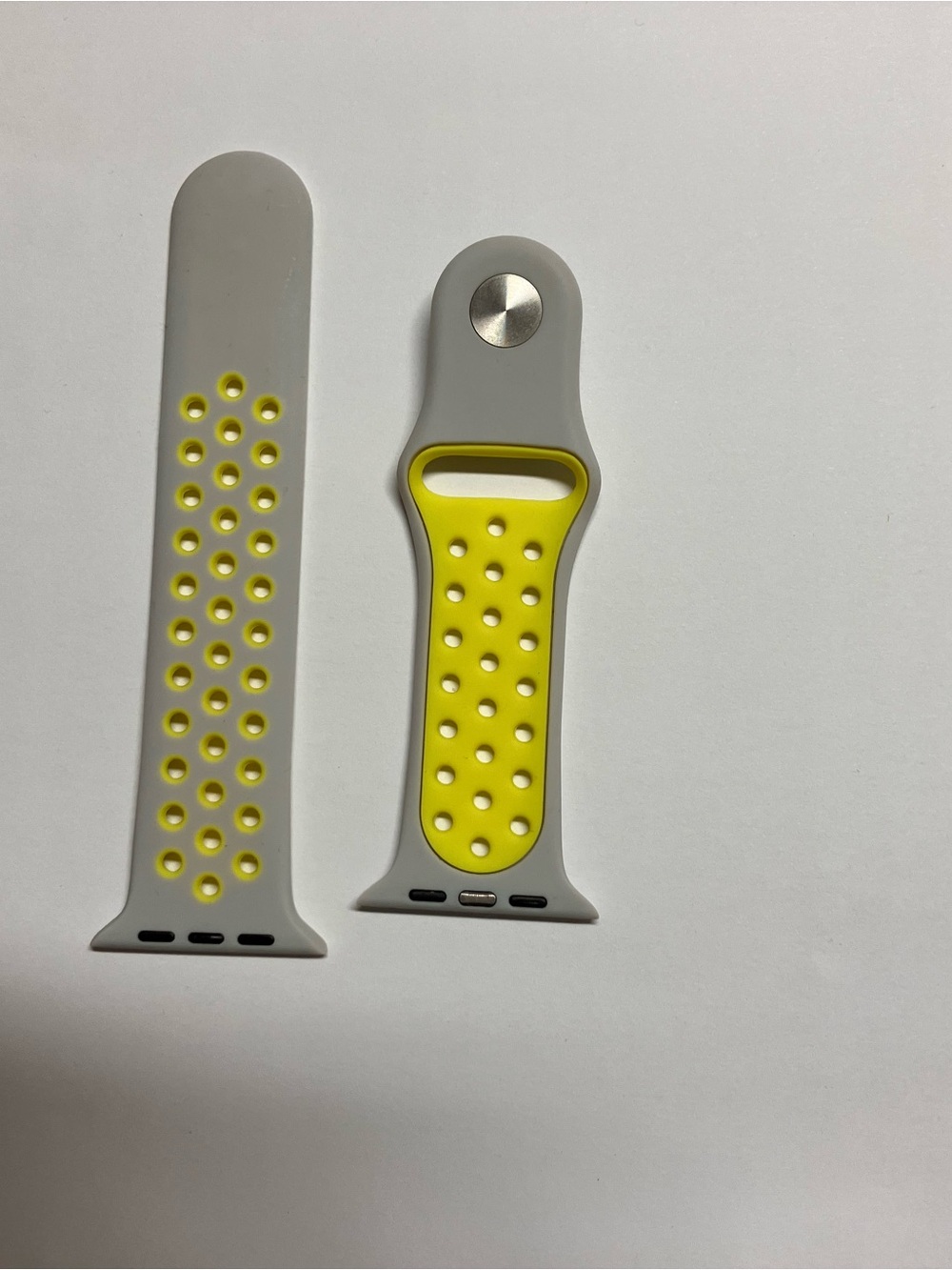 Gray and Yellow Sport Silicone Watch Band - Comfortable Breathable Replacement